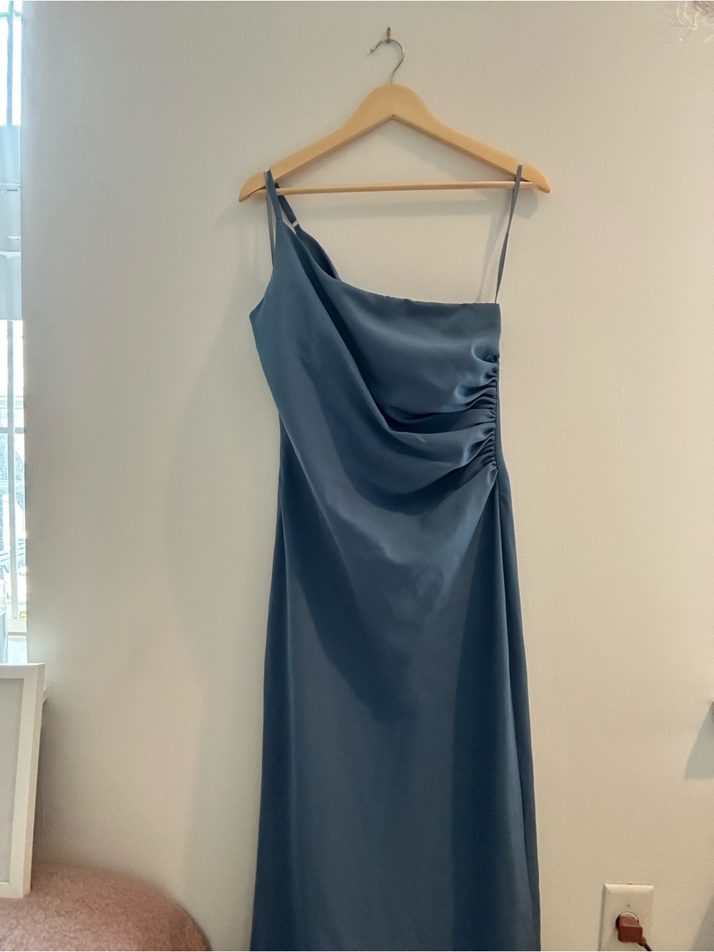 Revelry Blue One-Shoulder Bridesmaid Dress - Picture 4 of 4